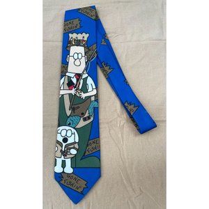 Vintage Mens Dilbert Dogbert Gone Fishing Necktie TIE  1997